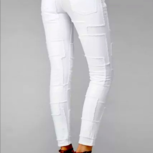 7 FOR ALL MANKIND RARE SKINNY PATCHWORK JEAN NWOT 26 - Picture 2 of 7